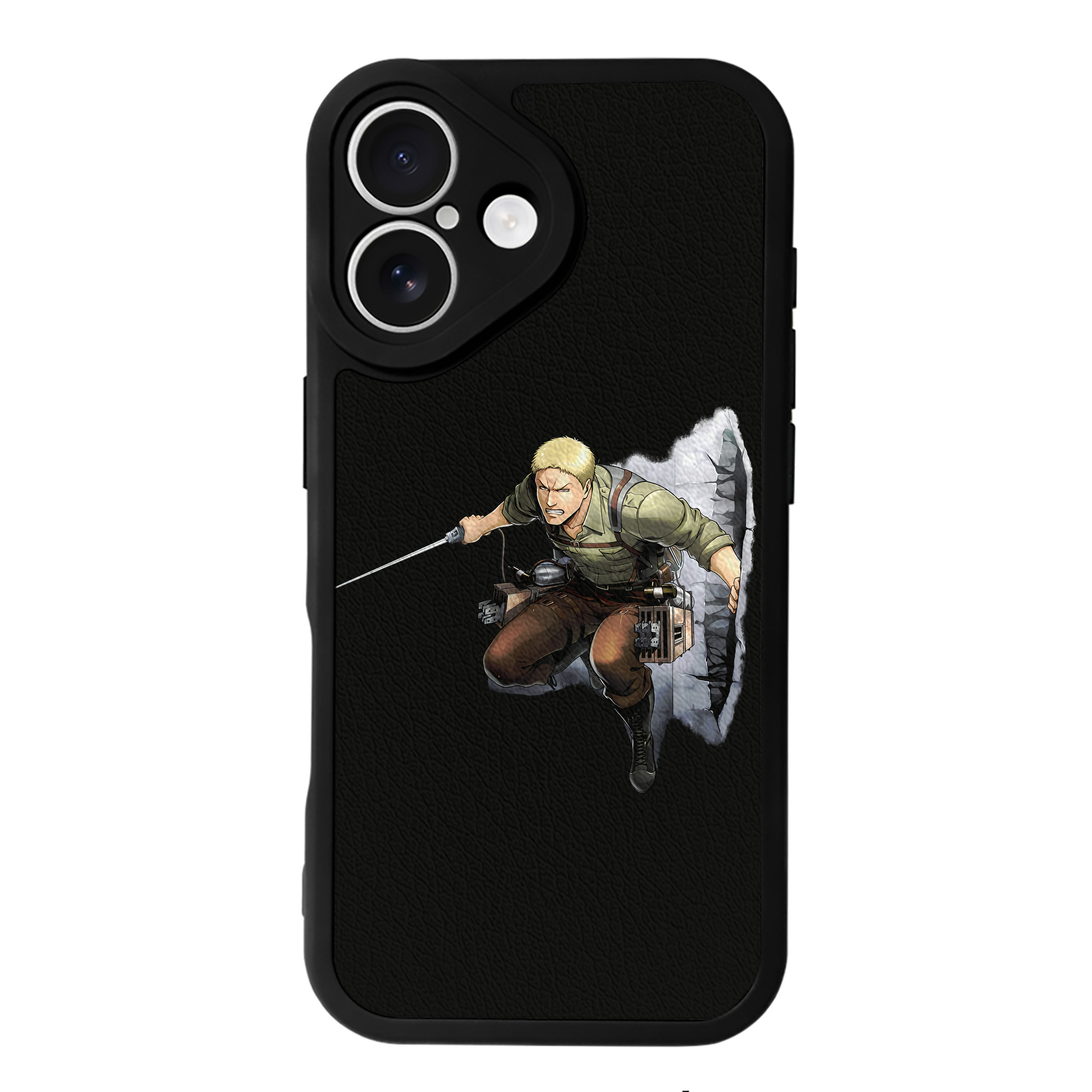 （画像用） 進撃の巨人 ライナー・ブラウン Attack on Titan Reiner Braun 【iPhone 16シリーズ対応】シリコンスマホケース（レザー調） 材質：シリコン